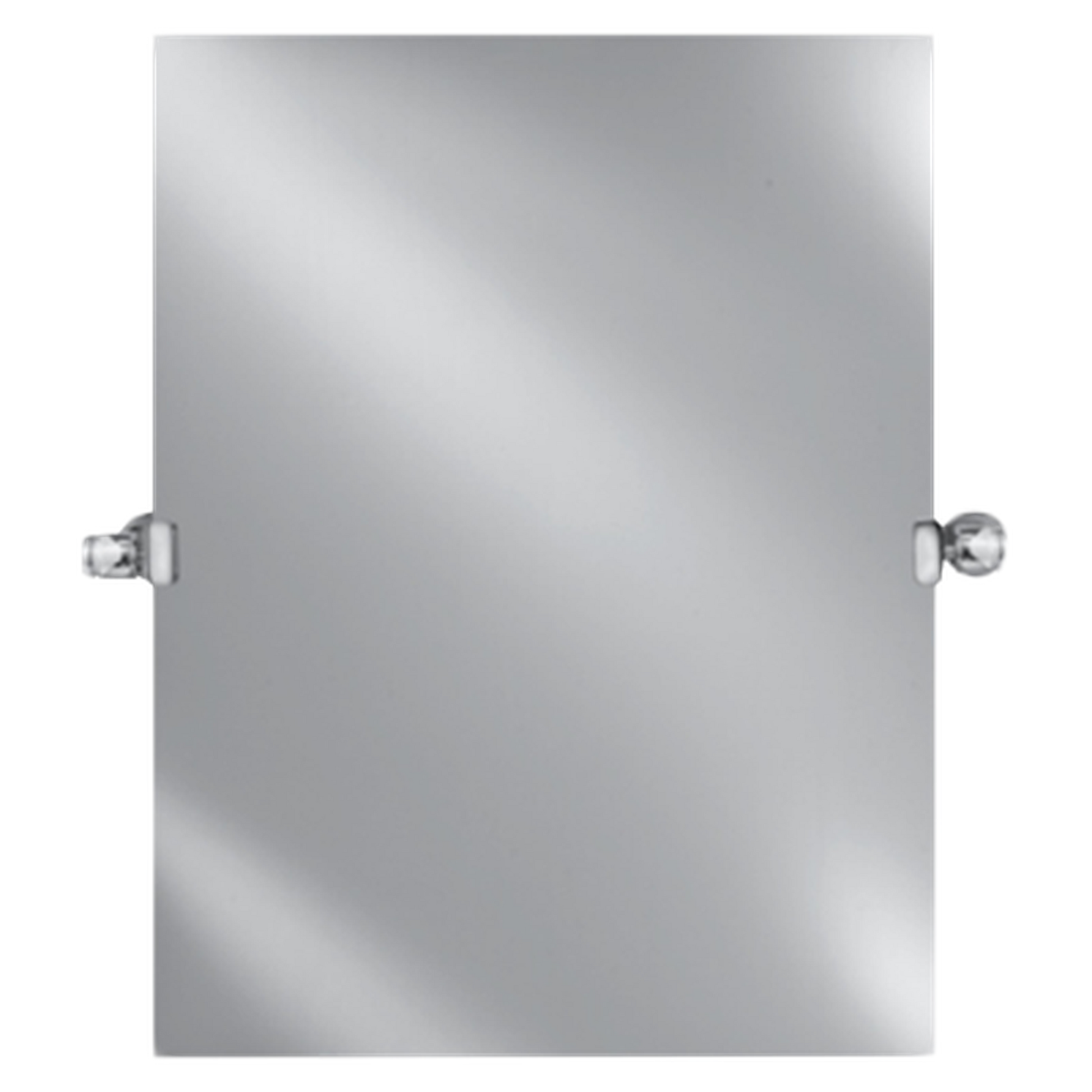 Afina Radiance 16" x 26" Rectangular Frameless Polished Edge Wall Mirror With Matte Black Transitional Tilt Bracket