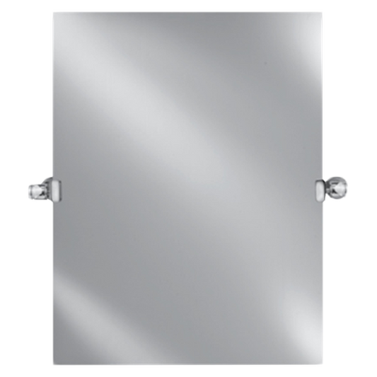 Afina Radiance 16" x 26" Rectangular Frameless Polished Edge Wall Mirror With Polished Nickel Contemporary Tilt Bracket