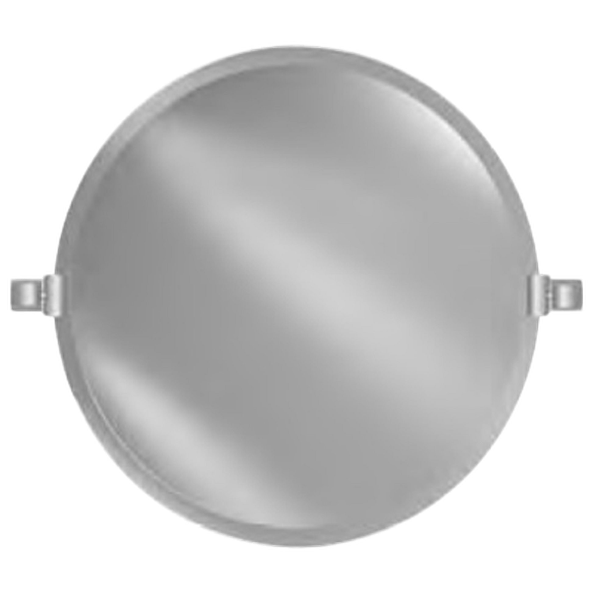 Afina Radiance 18" Round Frameless Beveled Wall Mirror With Polished Nickel Contemporary Tilt Bracket