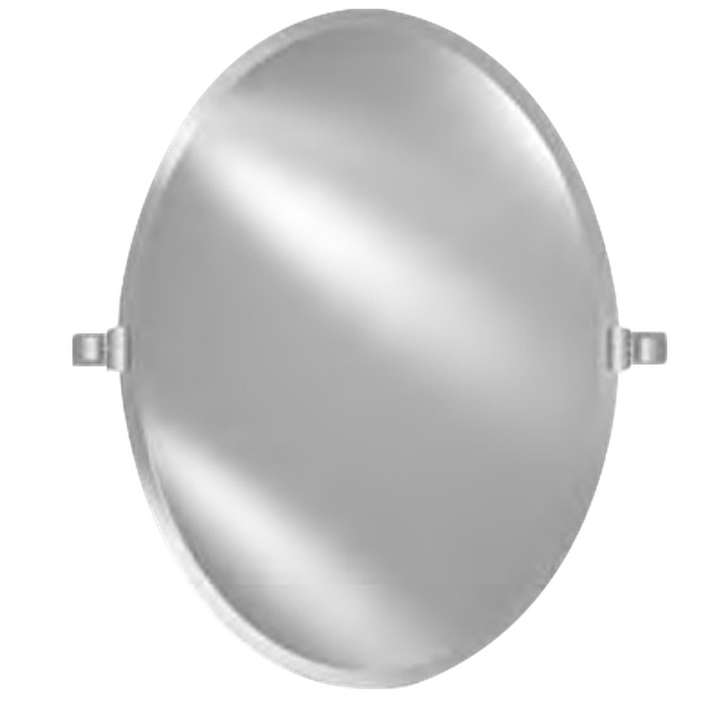 Afina Radiance 18" x 26" Oval Frameless Beveled Wall Mirror With Satin Nickel Contemporary Tilt Bracket