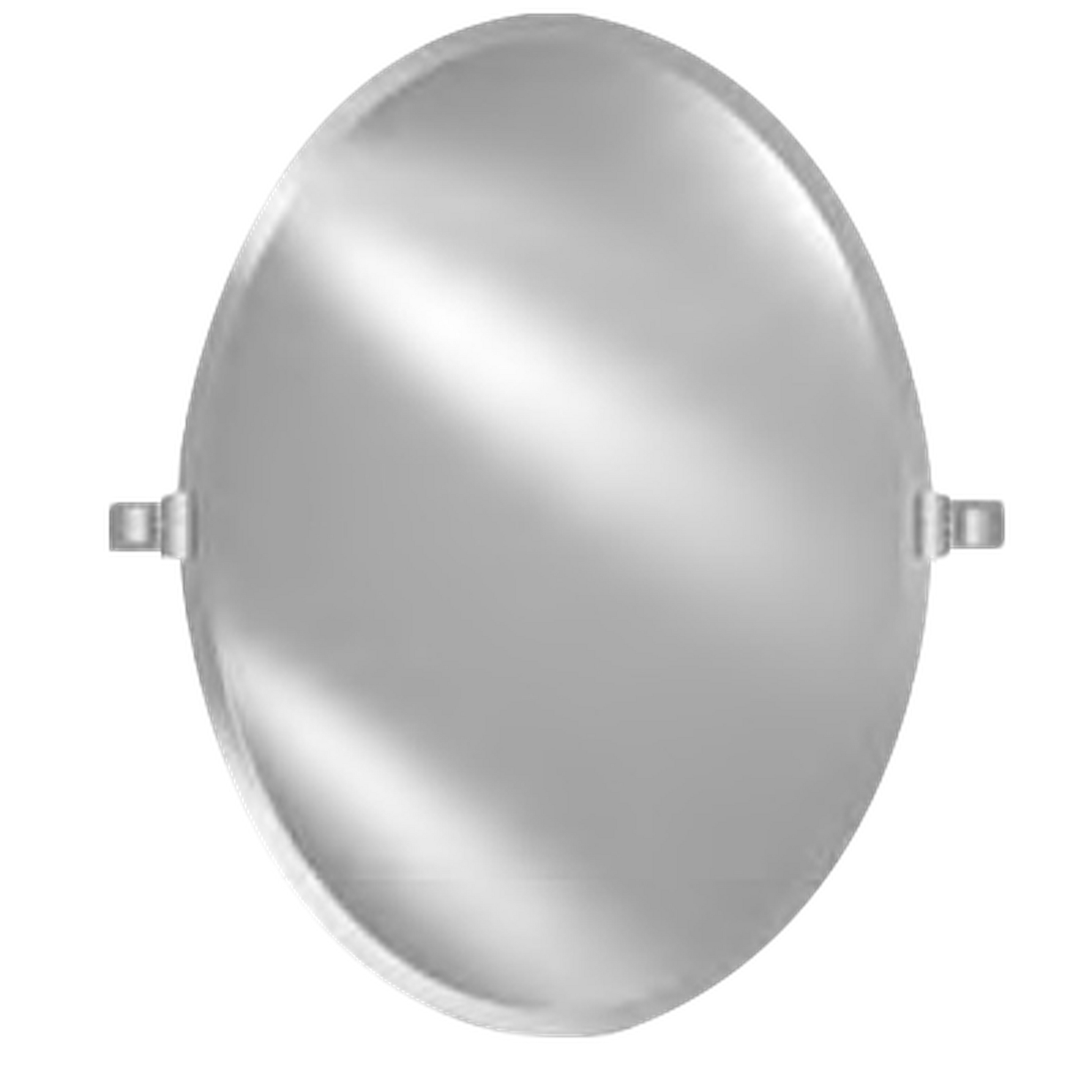 Afina Radiance 18" x 26" Oval Frameless Beveled Wall Mirror With Satin Nickel Contemporary Tilt Bracket