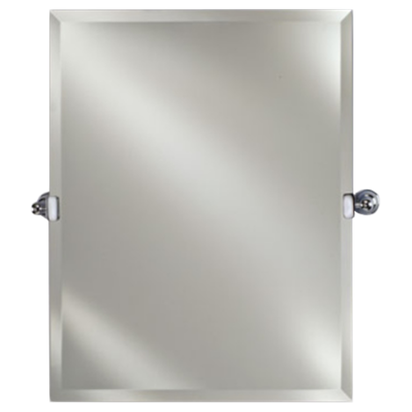 Afina Radiance 20" x 26" Rectangular Frameless Beveled Wall Mirror With Polished Chrome Traditional Tilt Bracket