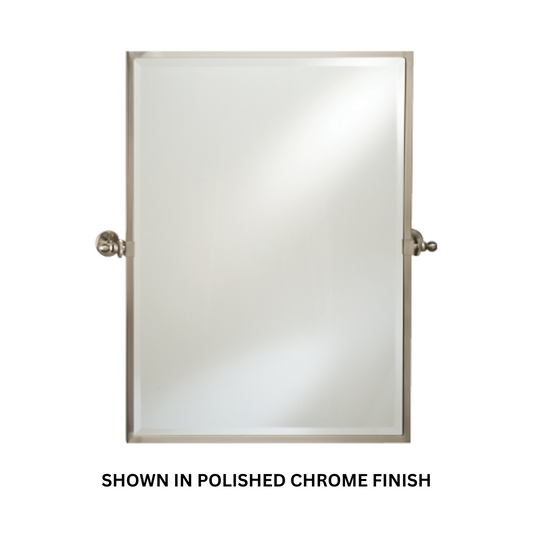 Afina Radiance 20" x 26" Satin Nickel Rectangle Framed Bevel Mirror With Gear Style Tilt Mounting Bracket