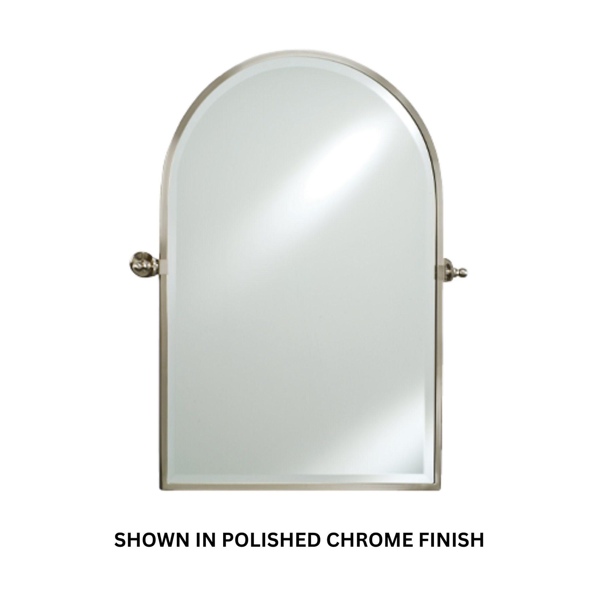 Afina Radiance 20" x 30" Polished Brass Arch Top Framed Bevel Mirror With Gear Style Tilt Mounting Bracket