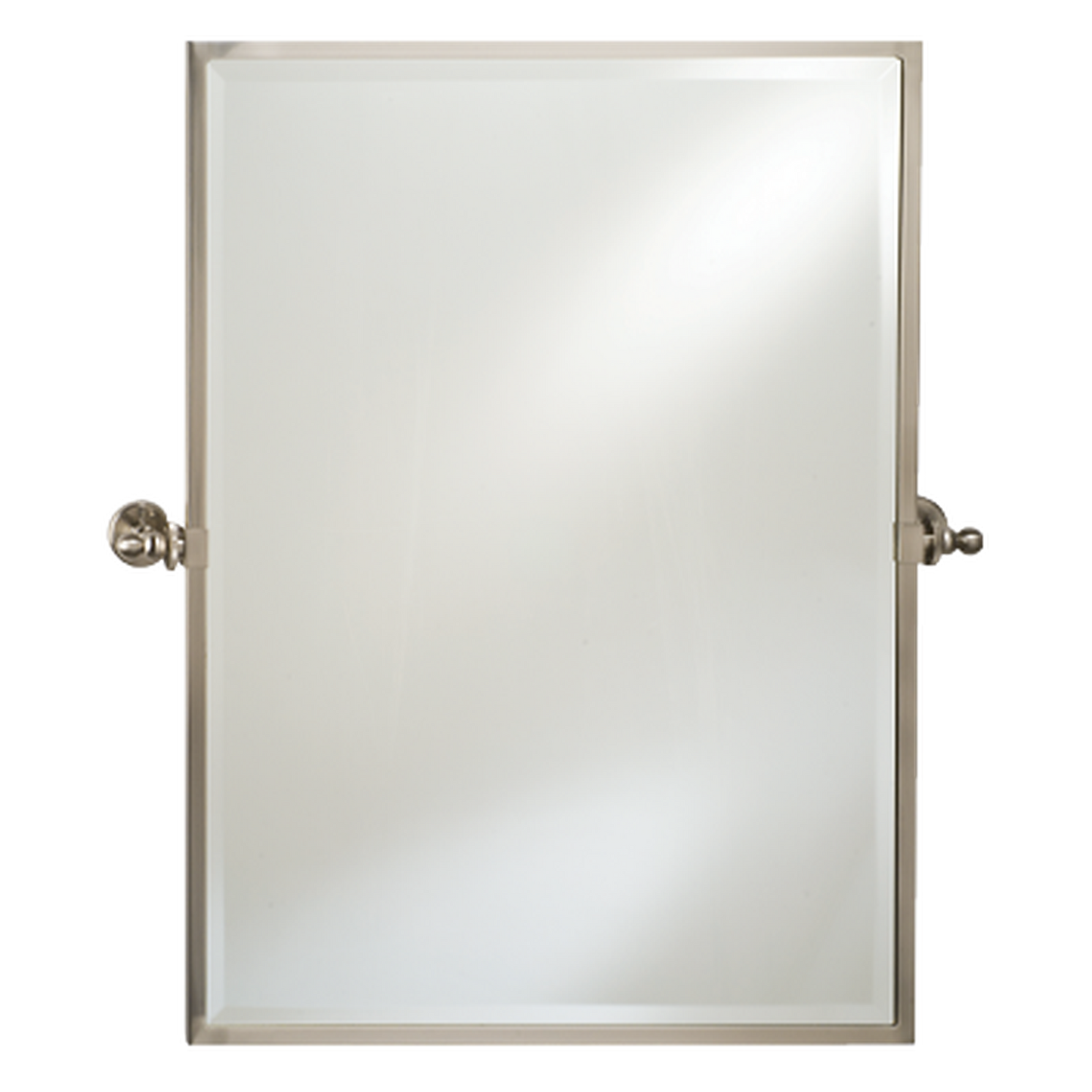 Afina Radiance 24" Polished Chrome Rectangle Framed Bevel Mirror With Gear Style Tilt Mounting Bracket