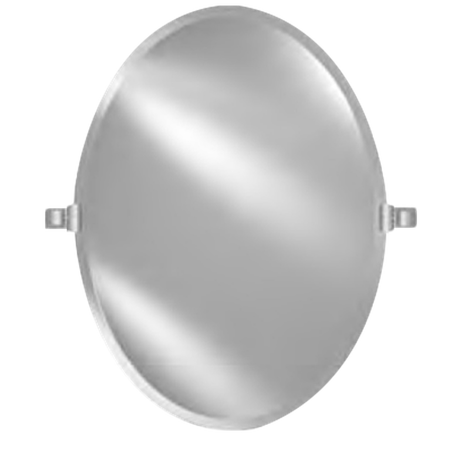 Afina Radiance 24" x 32" Oval Frameless Beveled Wall Mirror With Polished Nickel Contemporary Tilt Bracket
