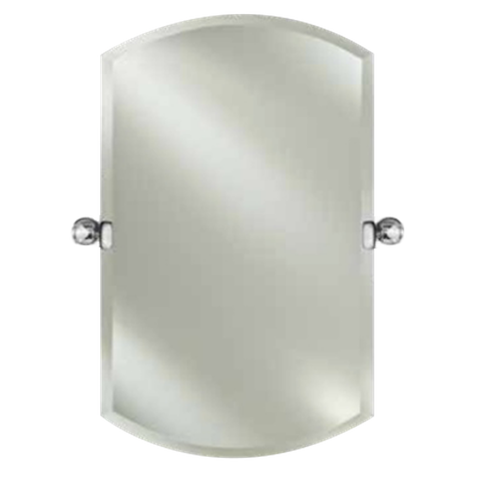 Afina Radiance Frameless 16" x 26" Double Arch Beveled Mirror With Polished Nickel Transitional Tilt Bracket