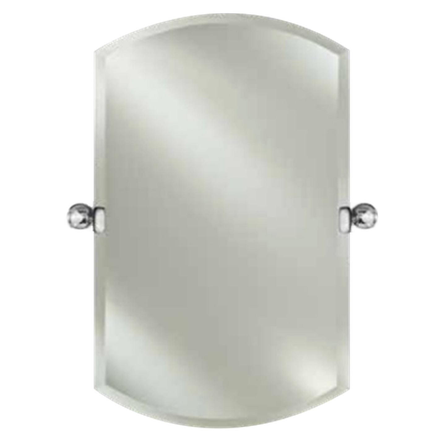 Afina Radiance Frameless 16" x 26" Double Arch Beveled Mirror With Satin Brass Transitional Tilt Bracket