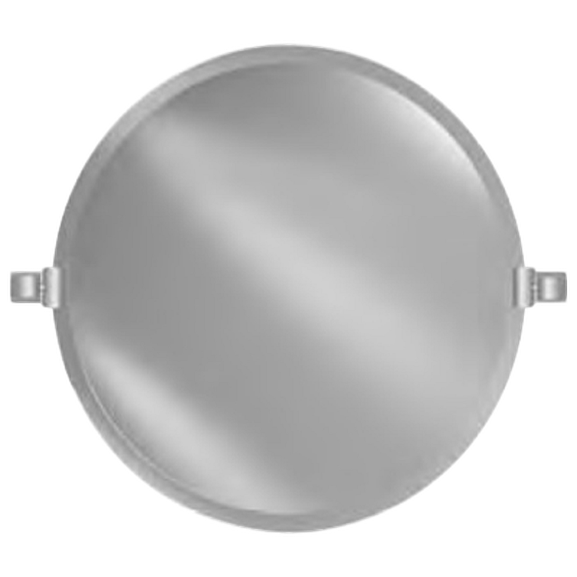 Afina Radiance Frameless 18" Round Beveled Mirror With Polished Chrome Transitional Tilt Bracket