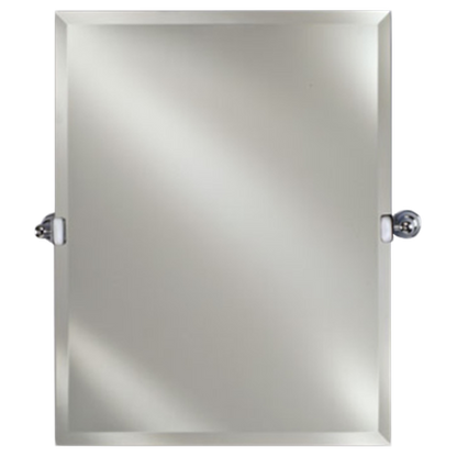 Afina Radiance Frameless 24" x 30" Rectangular Beveled Mirror With Polished Chrome Contemporary Tilt Bracket