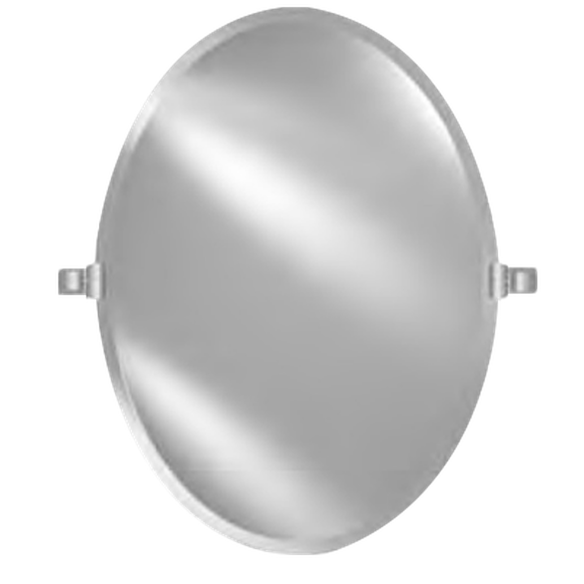 Afina Radiance Frameless 24" x 32" Oval Beveled Mirror With Matte Black Transitional Tilt Bracket