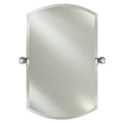 Afina Radiance Frameless 24" x 38" Double Arch Beveled Mirror With Matte Black Transitional Tilt Bracket