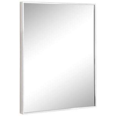 Afina Slim Line 20" x 30" Tempered Glass Shelves Stainless Steel Brushed Satin Framed Single Door Medicine Cabinet
