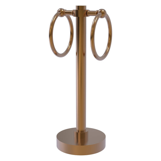 Allied Brass 953 5" x 5" Brushed Bronze Solid Brass Vanity Top 2-Ring Guest Towel Holder