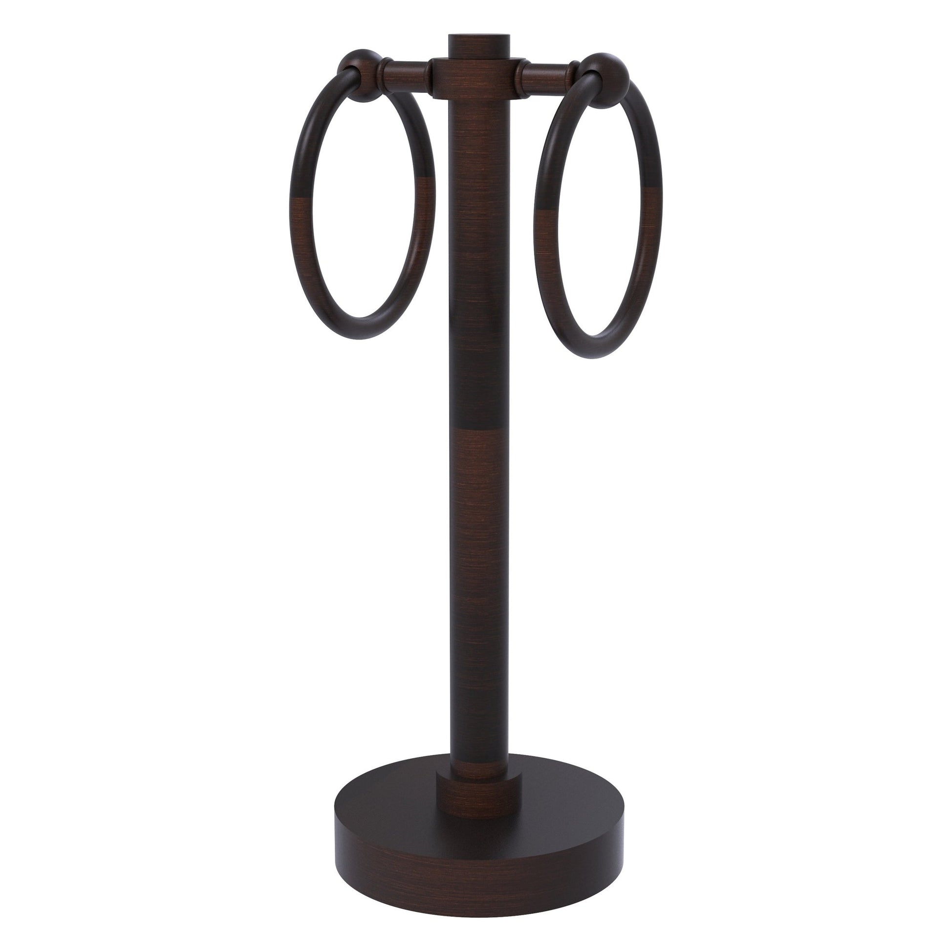 Allied Brass 953 5" x 5" Venetian Bronze Solid Brass Vanity Top 2-Ring Guest Towel Holder