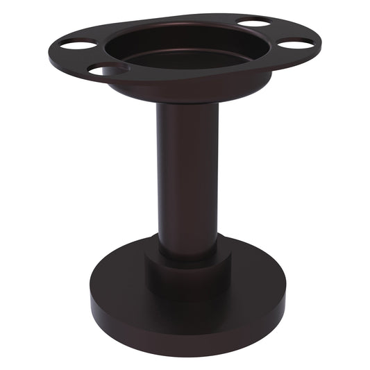 Allied Brass 955 4" Antique Bronze Solid Brass Vanity Top Tumbler and Toothbrush Holder