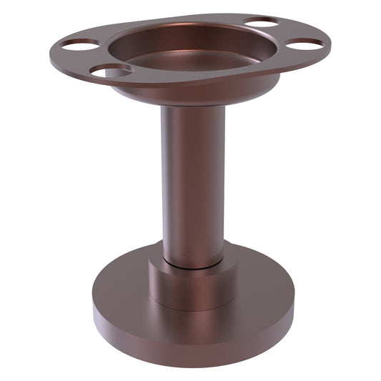 Allied Brass 955 4" Antique Copper Solid Brass Vanity Top Tumbler and Toothbrush Holder