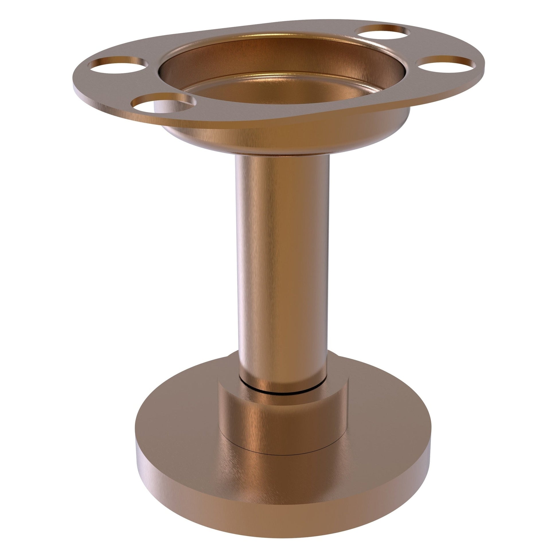 Allied Brass 955 4" Brushed Bronze Solid Brass Vanity Top Tumbler and Toothbrush Holder