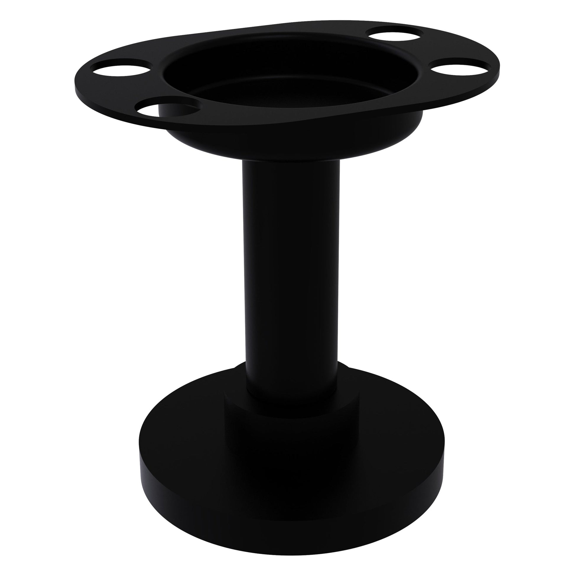 Allied Brass 955 4" Matte Black Solid Brass Vanity Top Tumbler and Toothbrush Holder