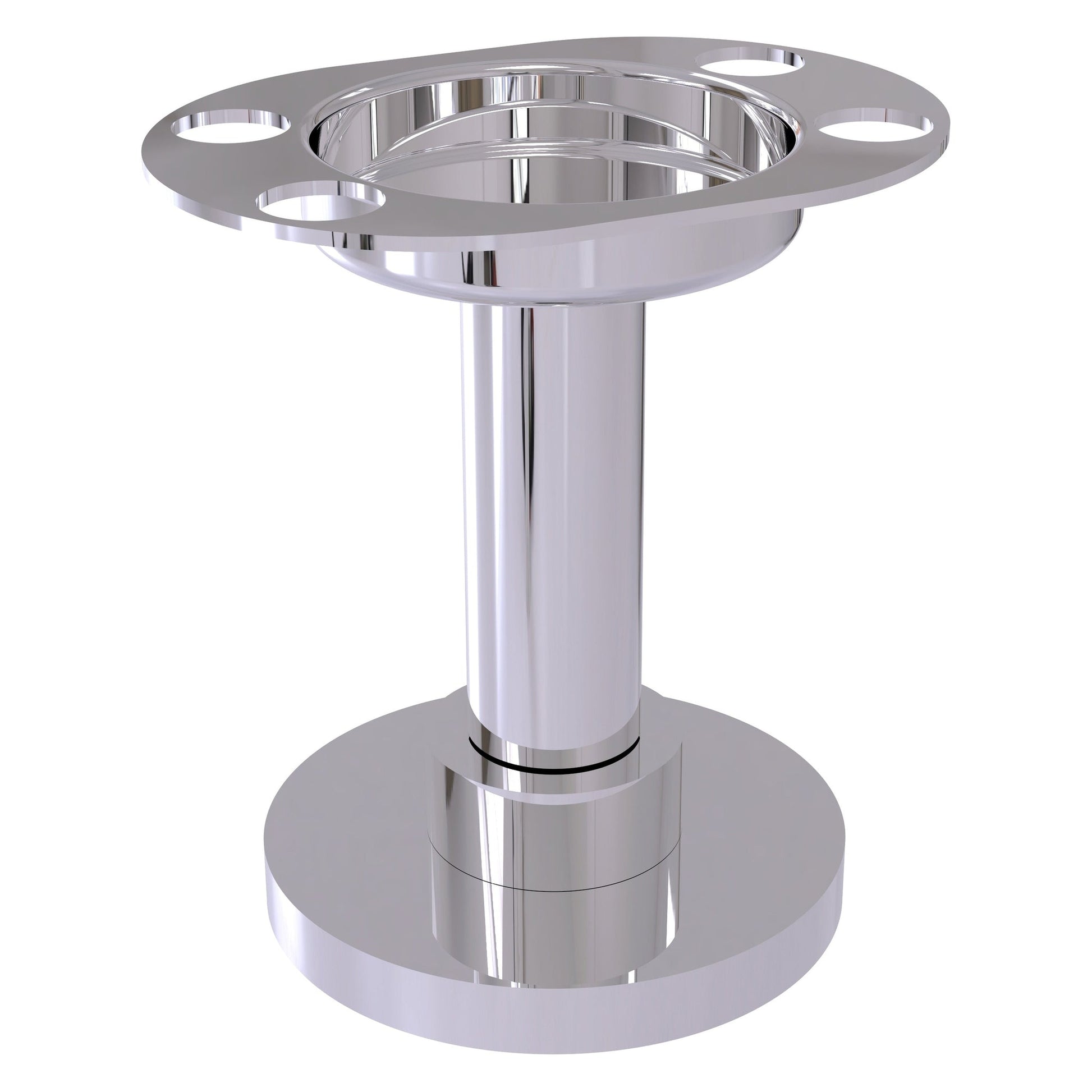 Allied Brass 955 4" Polished Chrome Solid Brass Vanity Top Tumbler and Toothbrush Holder