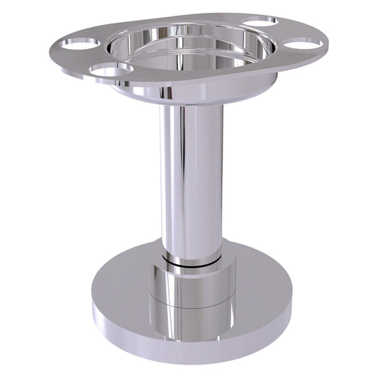 Allied Brass 955 4" Polished Chrome Solid Brass Vanity Top Tumbler and Toothbrush Holder