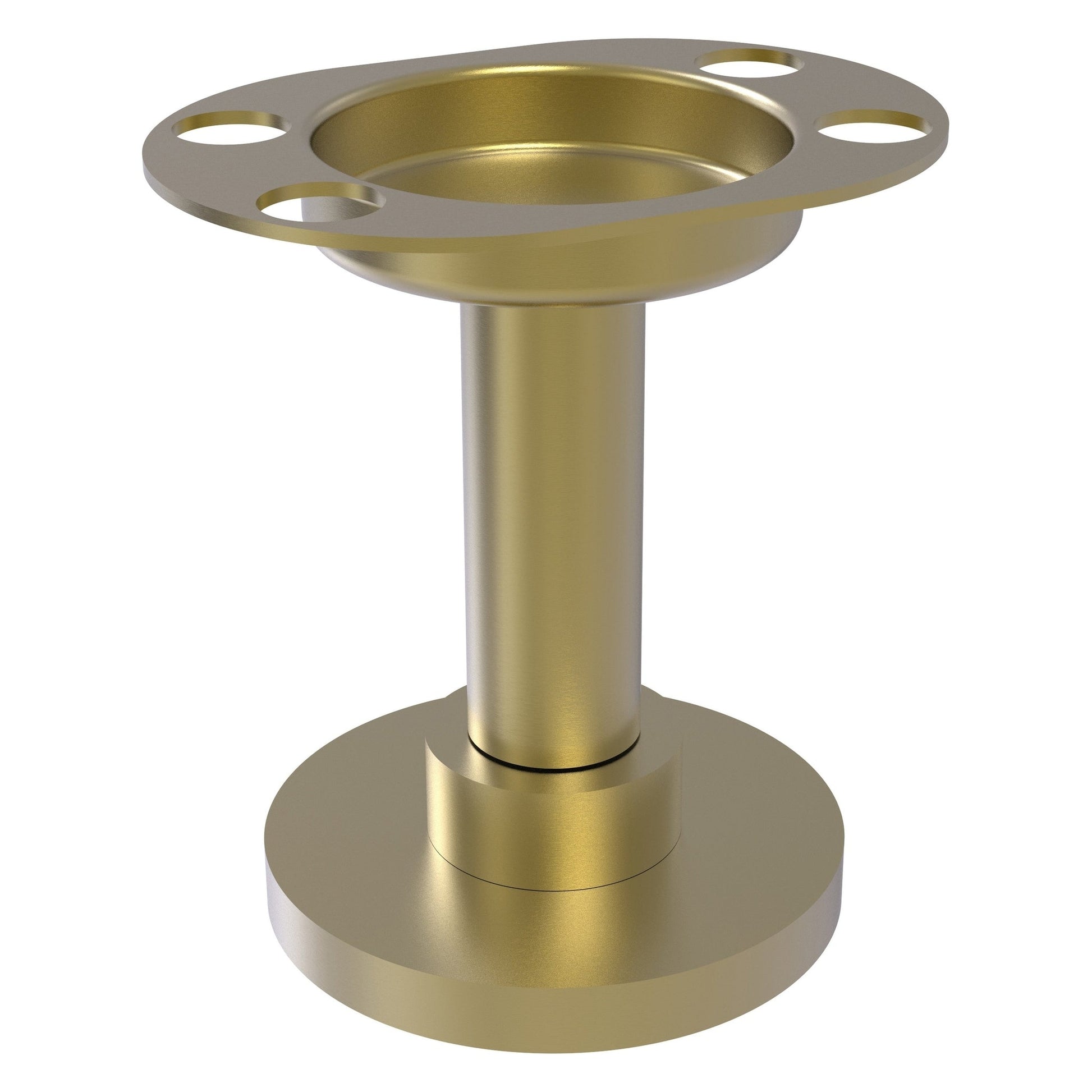Allied Brass 955 4" Satin Brass Solid Brass Vanity Top Tumbler and Toothbrush Holder