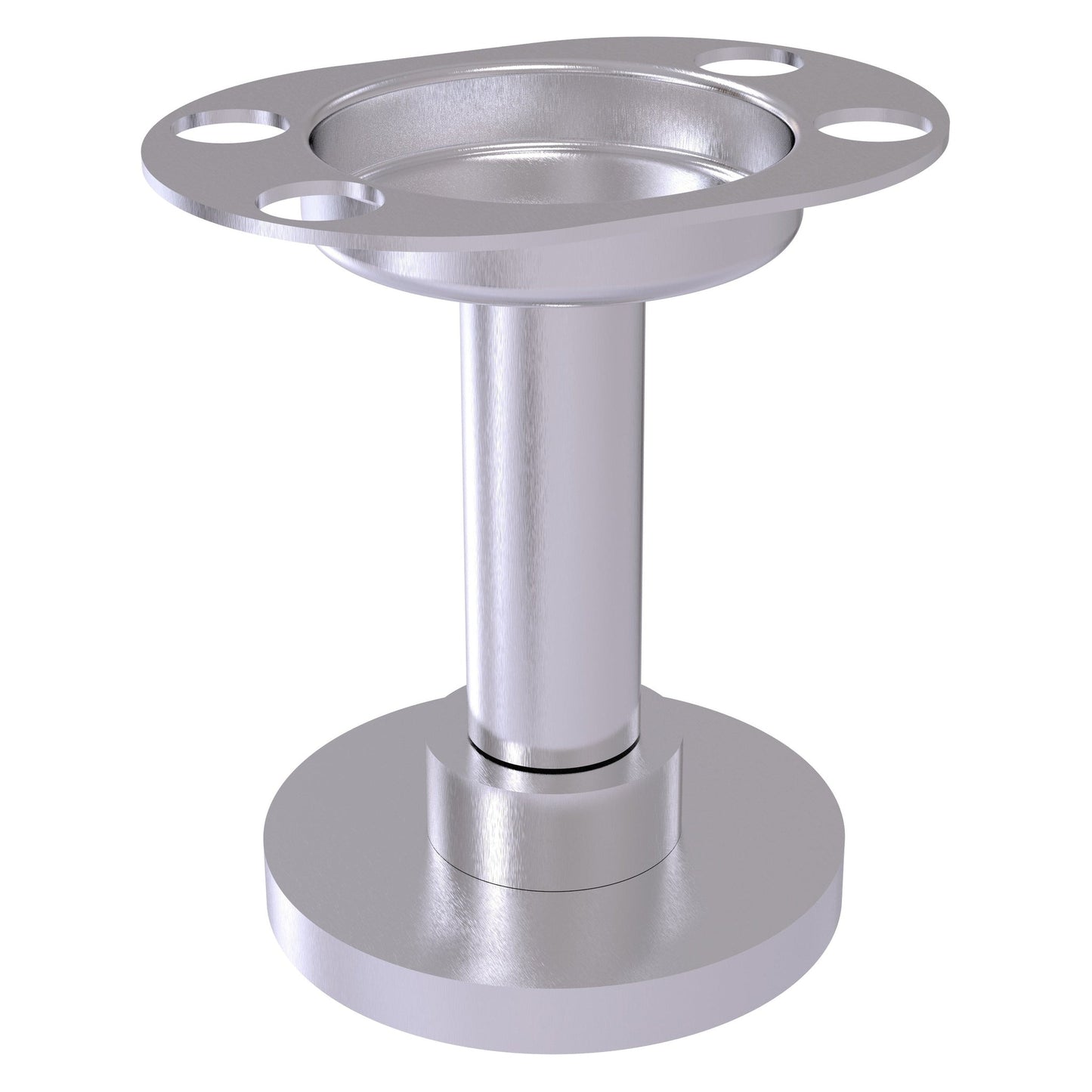 Allied Brass 955 4" Satin Chrome Solid Brass Vanity Top Tumbler and Toothbrush Holder