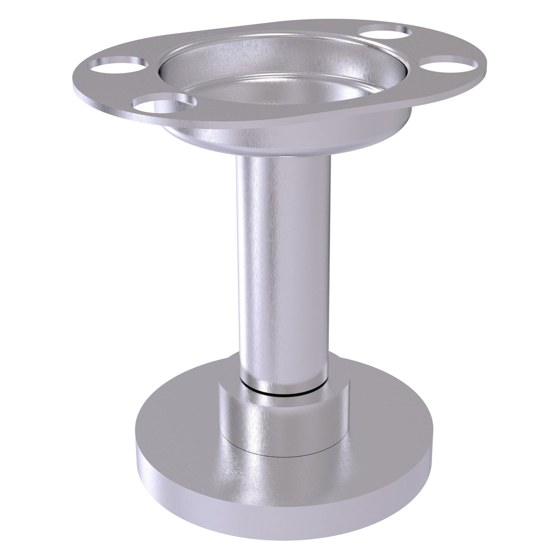 Allied Brass 955 4" Satin Chrome Solid Brass Vanity Top Tumbler and Toothbrush Holder