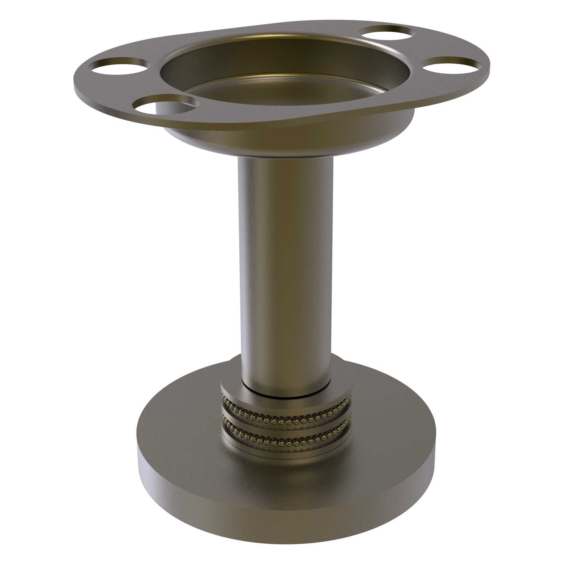 Allied Brass 955D 4" Antique Brass Solid Brass Vanity Top Tumbler and Toothbrush Holder With Dotted Accents