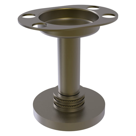Allied Brass 955D 4" Antique Brass Solid Brass Vanity Top Tumbler and Toothbrush Holder With Dotted Accents