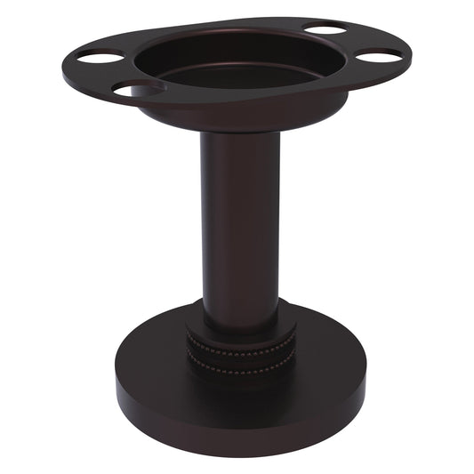Allied Brass 955D 4" Antique Bronze Solid Brass Vanity Top Tumbler and Toothbrush Holder With Dotted Accents