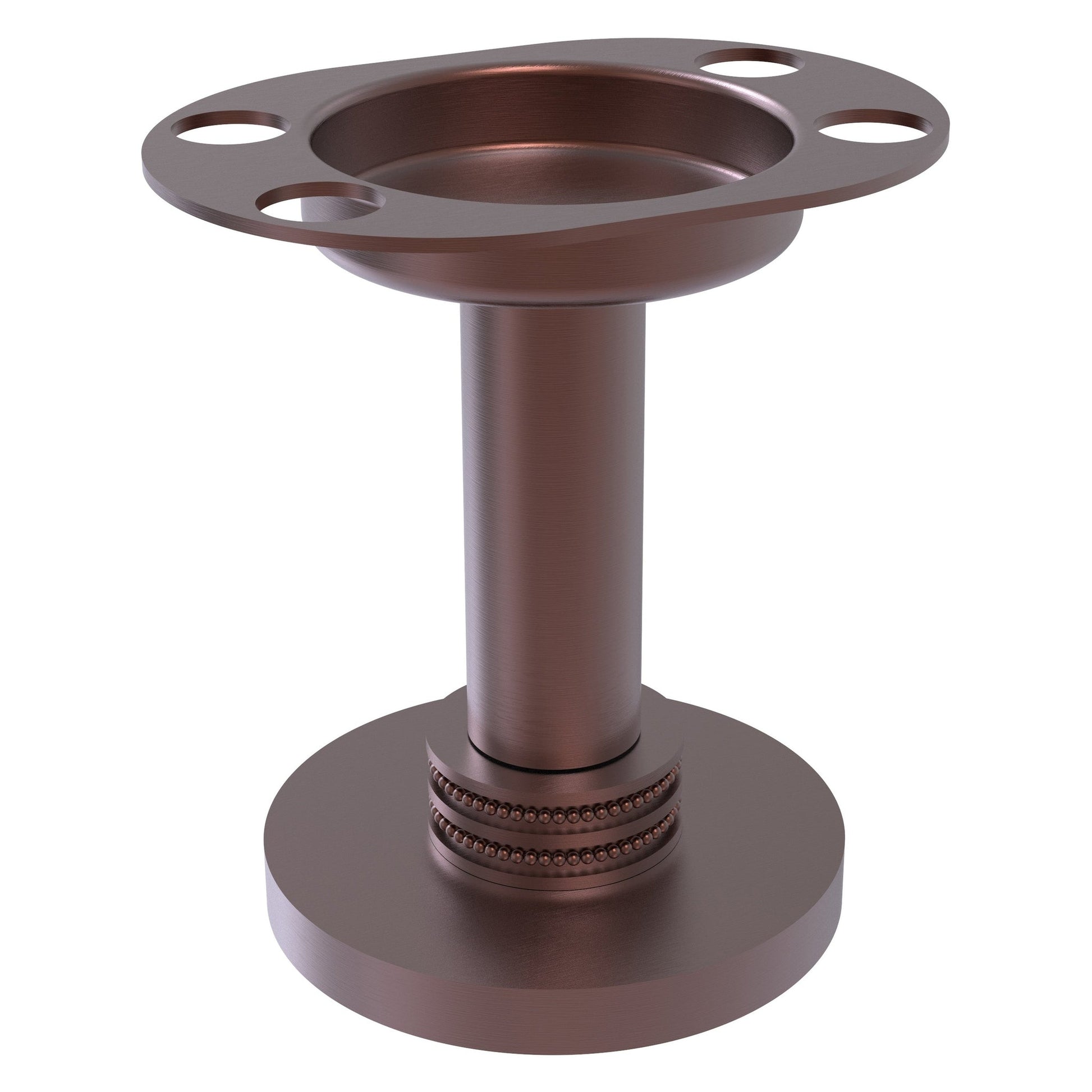Allied Brass 955D 4" Antique Copper Solid Brass Vanity Top Tumbler and Toothbrush Holder With Dotted Accents