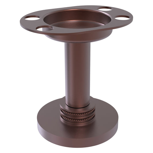Allied Brass 955D 4" Antique Copper Solid Brass Vanity Top Tumbler and Toothbrush Holder With Dotted Accents