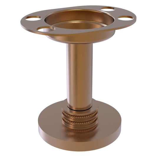 Allied Brass 955D 4" Brushed Bronze Solid Brass Vanity Top Tumbler and Toothbrush Holder With Dotted Accents