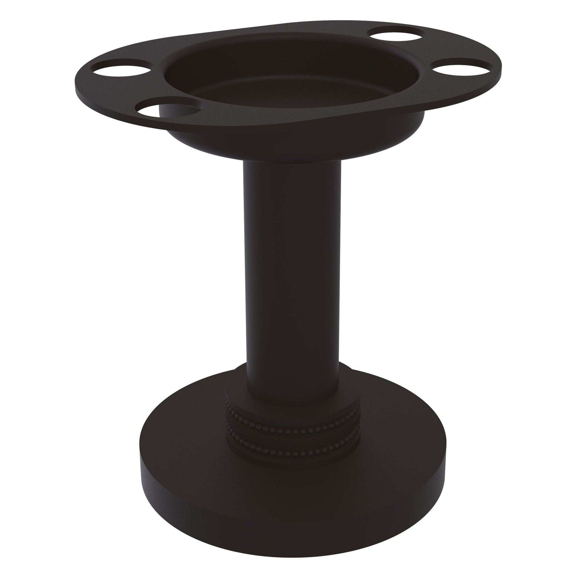 Allied Brass 955D 4" Oil Rubbed Bronze Solid Brass Vanity Top Tumbler and Toothbrush Holder With Dotted Accents