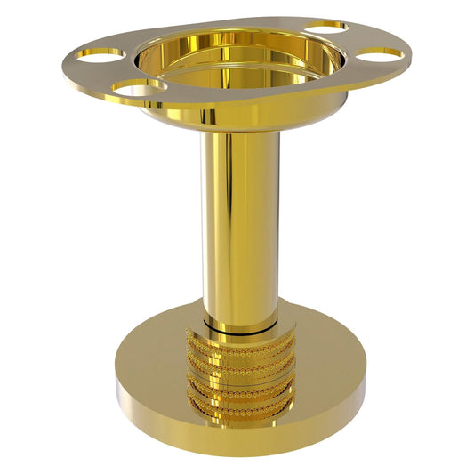 Allied Brass 955D 4" Polished Brass Solid Brass Vanity Top Tumbler and Toothbrush Holder With Dotted Accents
