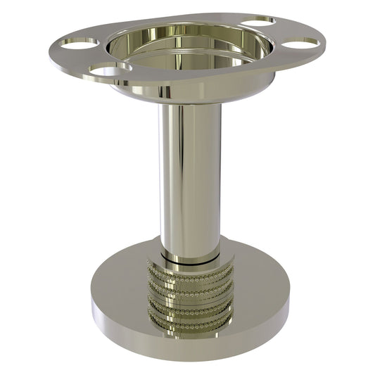 Allied Brass 955D 4" Polished Nickel Solid Brass Vanity Top Tumbler and Toothbrush Holder With Dotted Accents