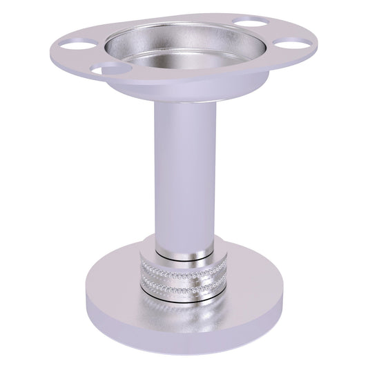Allied Brass 955D 4" Satin Chrome Solid Brass Vanity Top Tumbler and Toothbrush Holder With Dotted Accents
