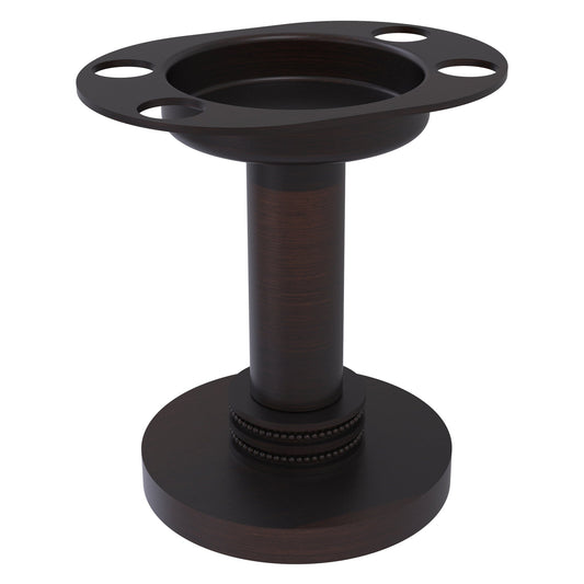 Allied Brass 955D 4" Venetian Bronze Solid Brass Vanity Top Tumbler and Toothbrush Holder With Dotted Accents