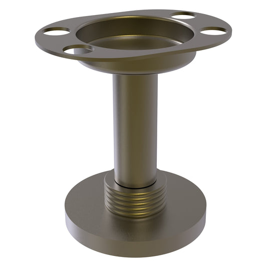 Allied Brass 955G 4" Antique Brass Solid Brass Vanity Top Tumbler and Toothbrush Holder With Grooved Accents