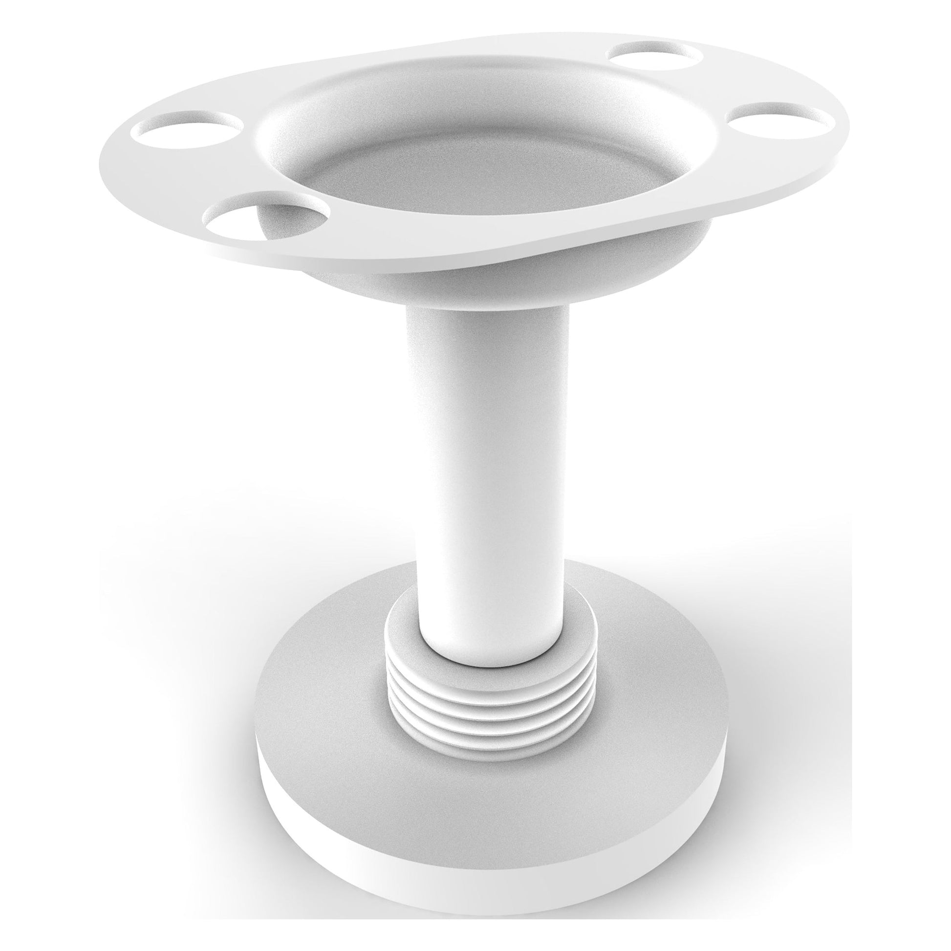 Allied Brass 955G 4" Matte White Solid Brass Vanity Top Tumbler and Toothbrush Holder With Grooved Accents