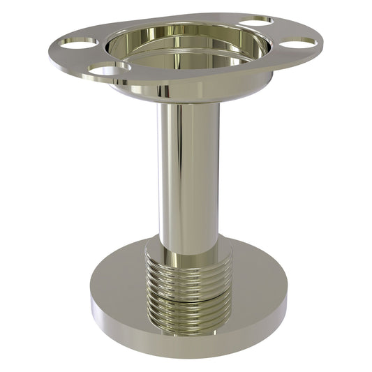 Allied Brass 955G 4" Polished Nickel Solid Brass Vanity Top Tumbler and Toothbrush Holder With Grooved Accents