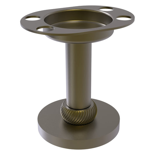 Allied Brass 955T 4" Antique Brass Solid Brass Vanity Top Tumbler and Toothbrush Holder With Twisted Accents