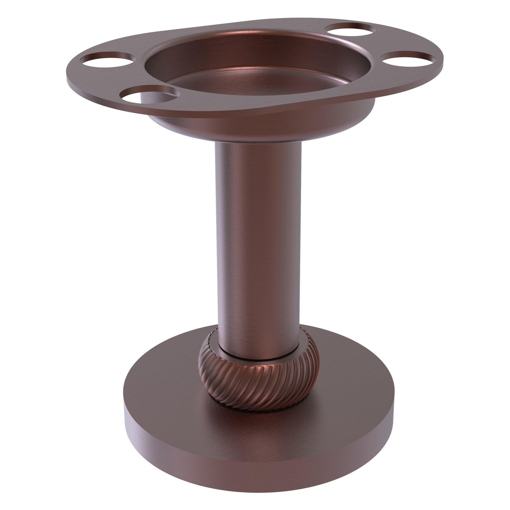 Allied Brass 955T 4" Antique Copper Solid Brass Vanity Top Tumbler and Toothbrush Holder With Twisted Accents