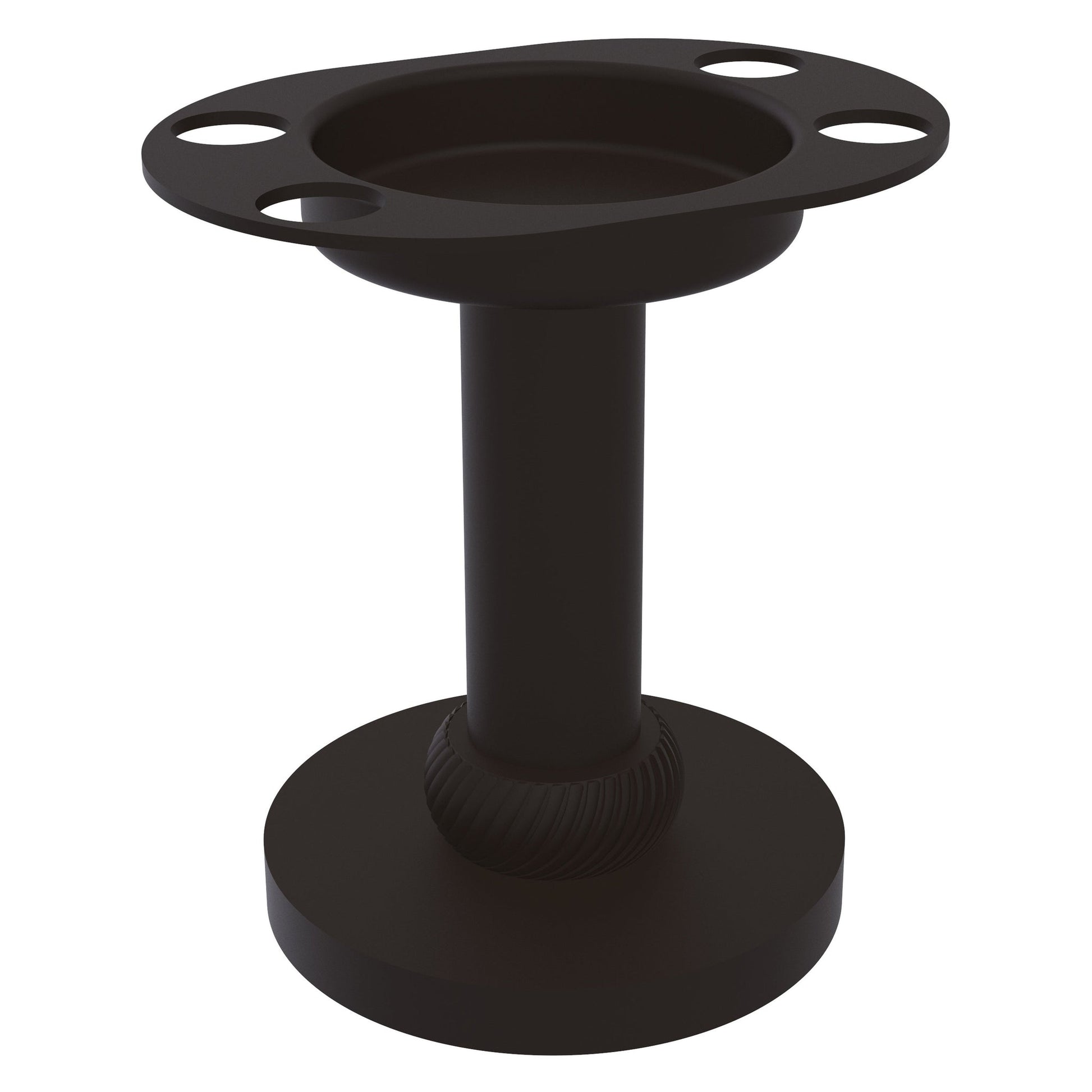 Allied Brass 955T 4" Oil Rubbed Bronze Solid Brass Vanity Top Tumbler and Toothbrush Holder With Twisted Accents