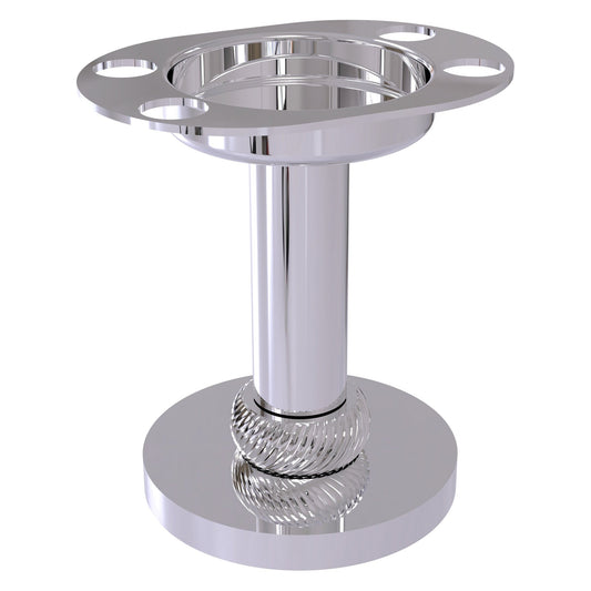 Allied Brass 955T 4" Polished Chrome Solid Brass Vanity Top Tumbler and Toothbrush Holder With Twisted Accents