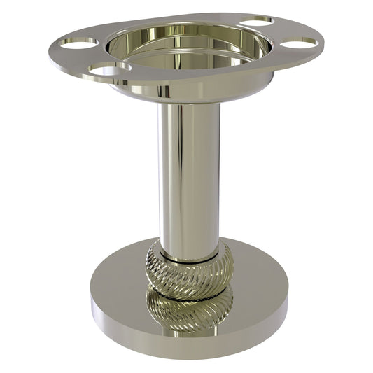 Allied Brass 955T 4" Polished Nickel Solid Brass Vanity Top Tumbler and Toothbrush Holder With Twisted Accents