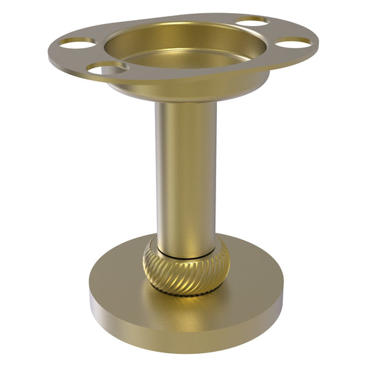 Allied Brass 955T 4" Satin Brass Solid Brass Vanity Top Tumbler and Toothbrush Holder With Twisted Accents