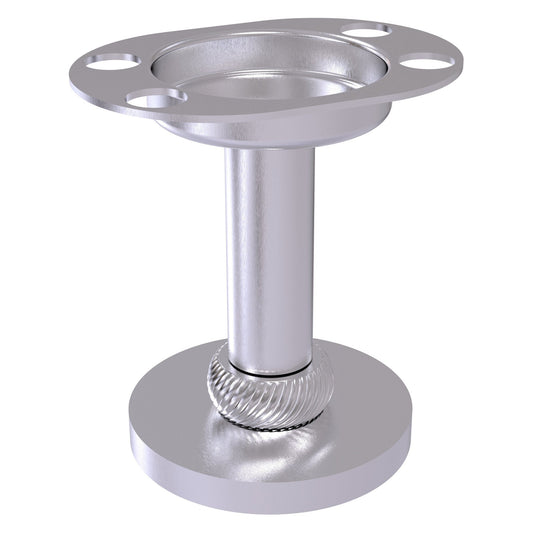 Allied Brass 955T 4" Satin Chrome Solid Brass Vanity Top Tumbler and Toothbrush Holder With Twisted Accents