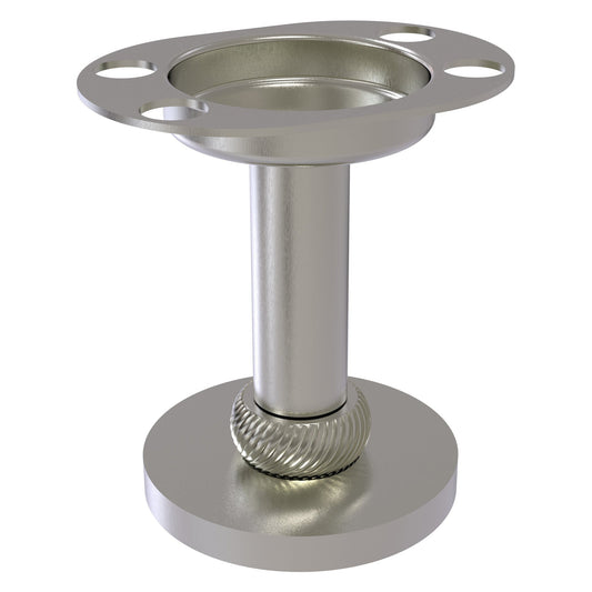 Allied Brass 955T 4" Satin Nickel Solid Brass Vanity Top Tumbler and Toothbrush Holder With Twisted Accents